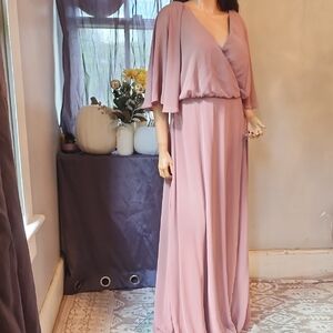 SORELLA VITA Womens Draping Dusty Rose Maxi Dress Size 18